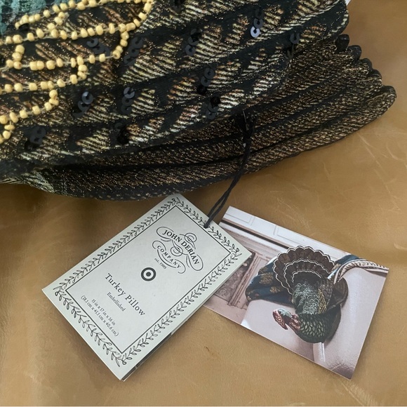 NWT Beaded Turkey Novelty Plush Pillow - John Derian for Target - Picture 4 of 6